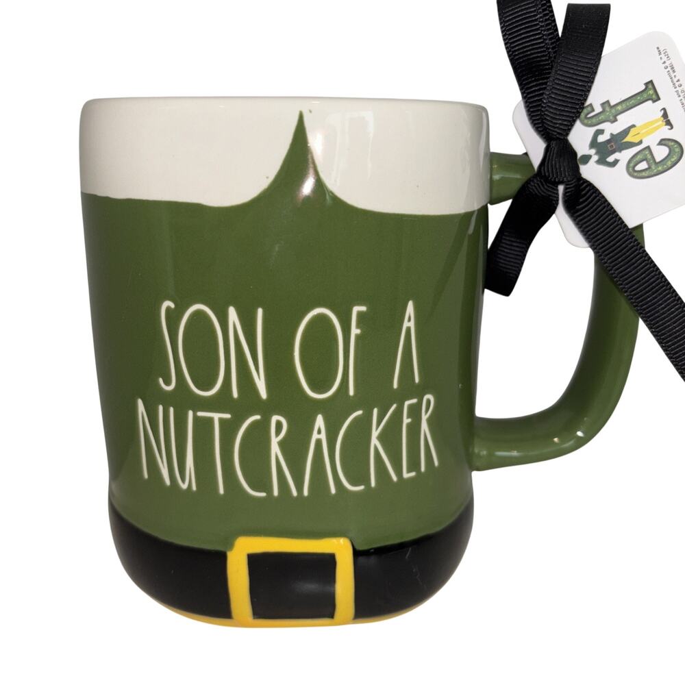 Rae Dunn Buddy Elf "Son Of A Nutcracker" Green Outfit Coffee Mug Christmas New